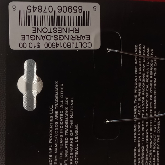 NFL COLTS dangle earrings with rhinestones nwt. - Picture 4 of 4